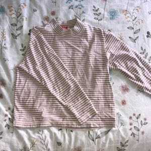Liz Clabo Striped Blush Pink Turtle Neck